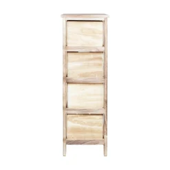 Kommode HOME4YOU Mihkli med 4 oppbevaringsenheter 26x32x81 cm natur