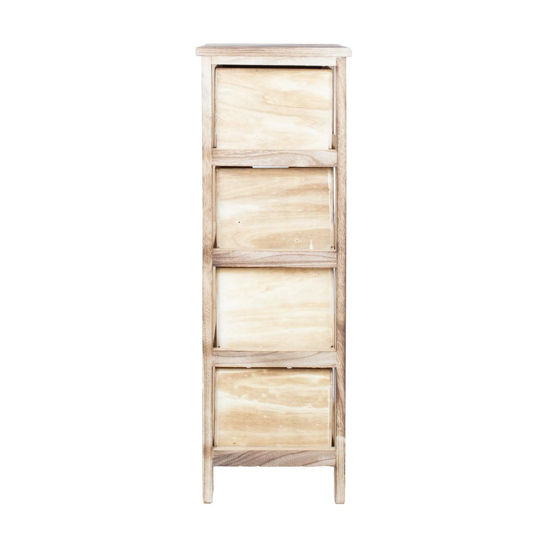 Kommode HOME4YOU Mihkli med 4 oppbevaringsenheter 26x32x81 cm natur