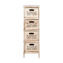 Kommode HOME4YOU Mihkli med 4 oppbevaringsenheter 26x32x81 cm natur