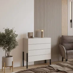 Kommode|Entrekommode-Kommode Jukon S med 4 skuffer Hvit
