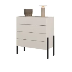 Kommode|Entrekommode-Kommode Jukon S med 4 skuffer Hvit
