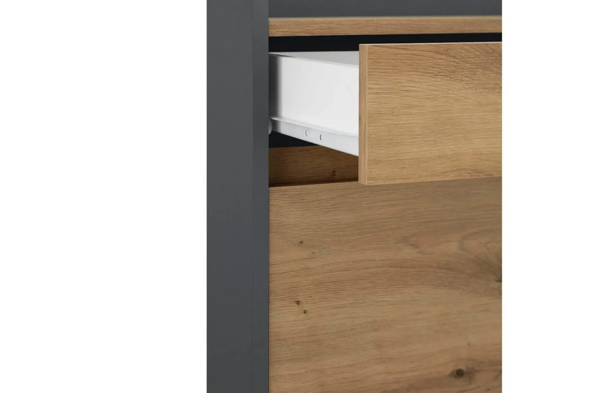 Loft24 Kommode Kosmo Antrasitt/Eik, 8 skuffer