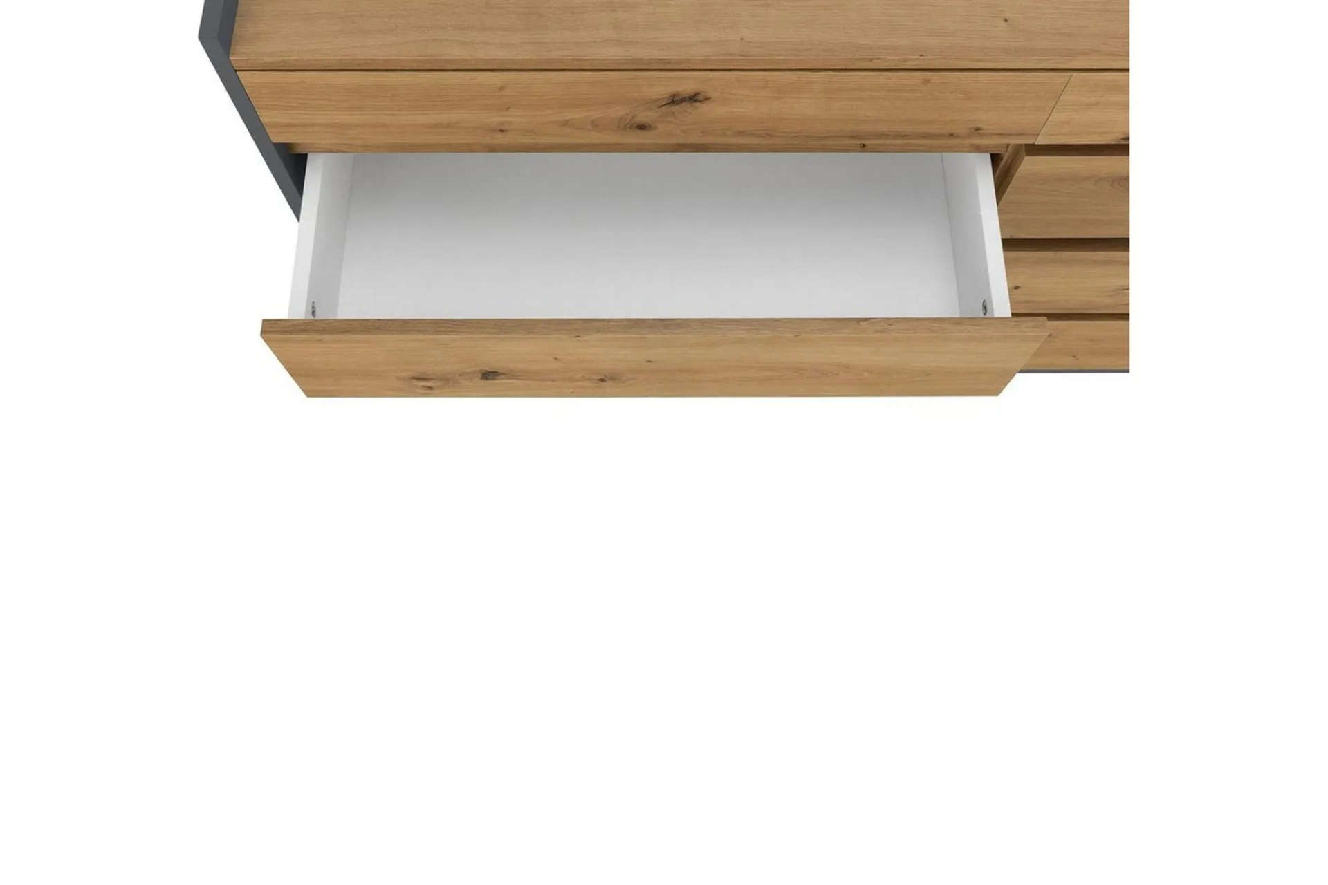 Loft24 Kommode Kosmo Antrasitt/Eik, 8 skuffer