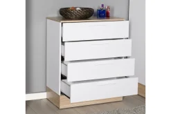Kommode|Entrekommode-Kommode Matul Eik / Hvit Mellomfarget tre,Hvit