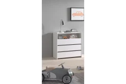 Møbelsett Til Soverom-Kommode med Sengebord Kiddy Hvit