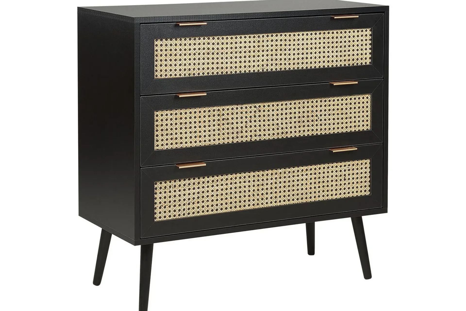 Entrekommode|Kommode-Kommode Opoco med 3 skuffer Svart,Beige