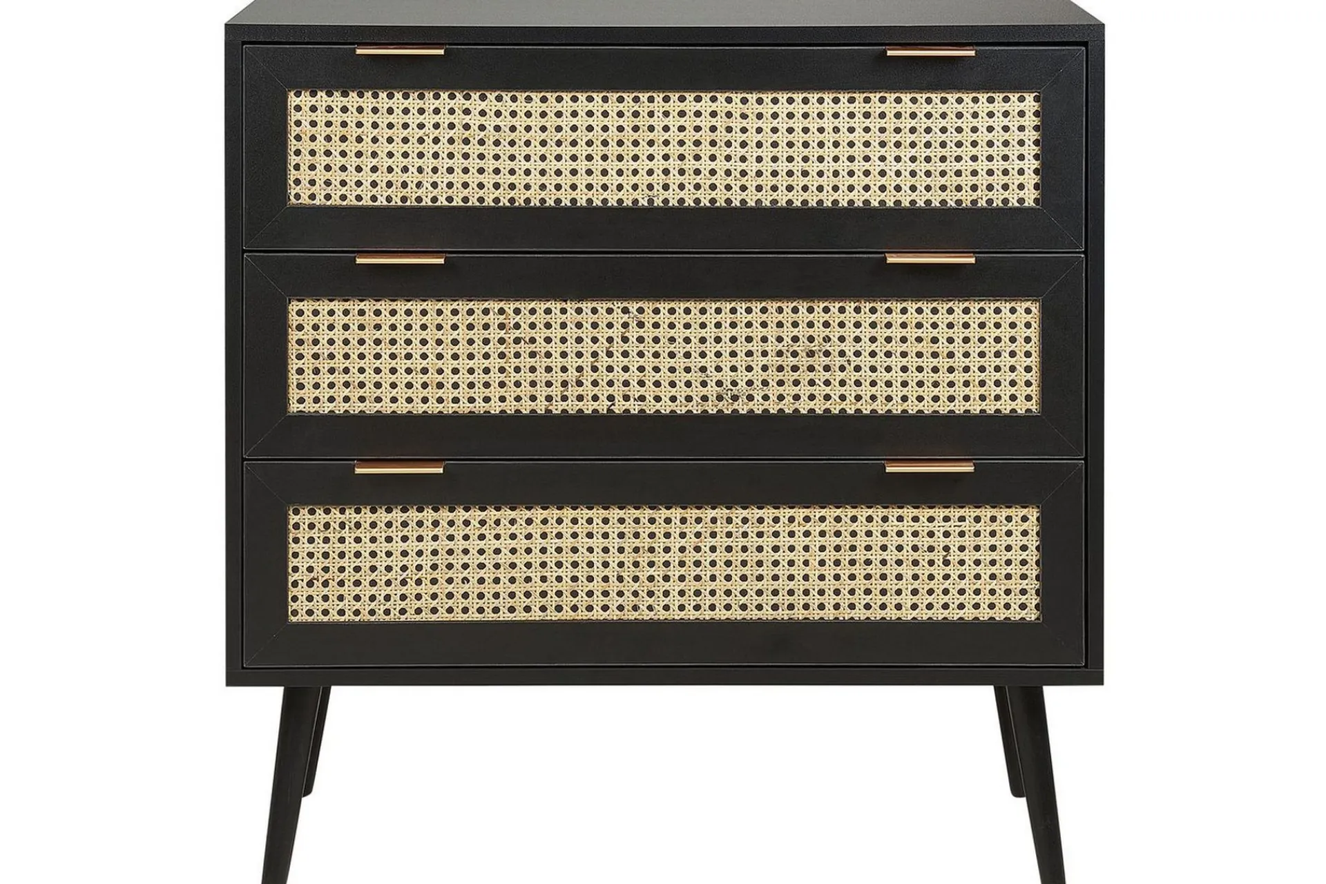 Entrekommode|Kommode-Kommode Opoco med 3 skuffer Svart,Beige