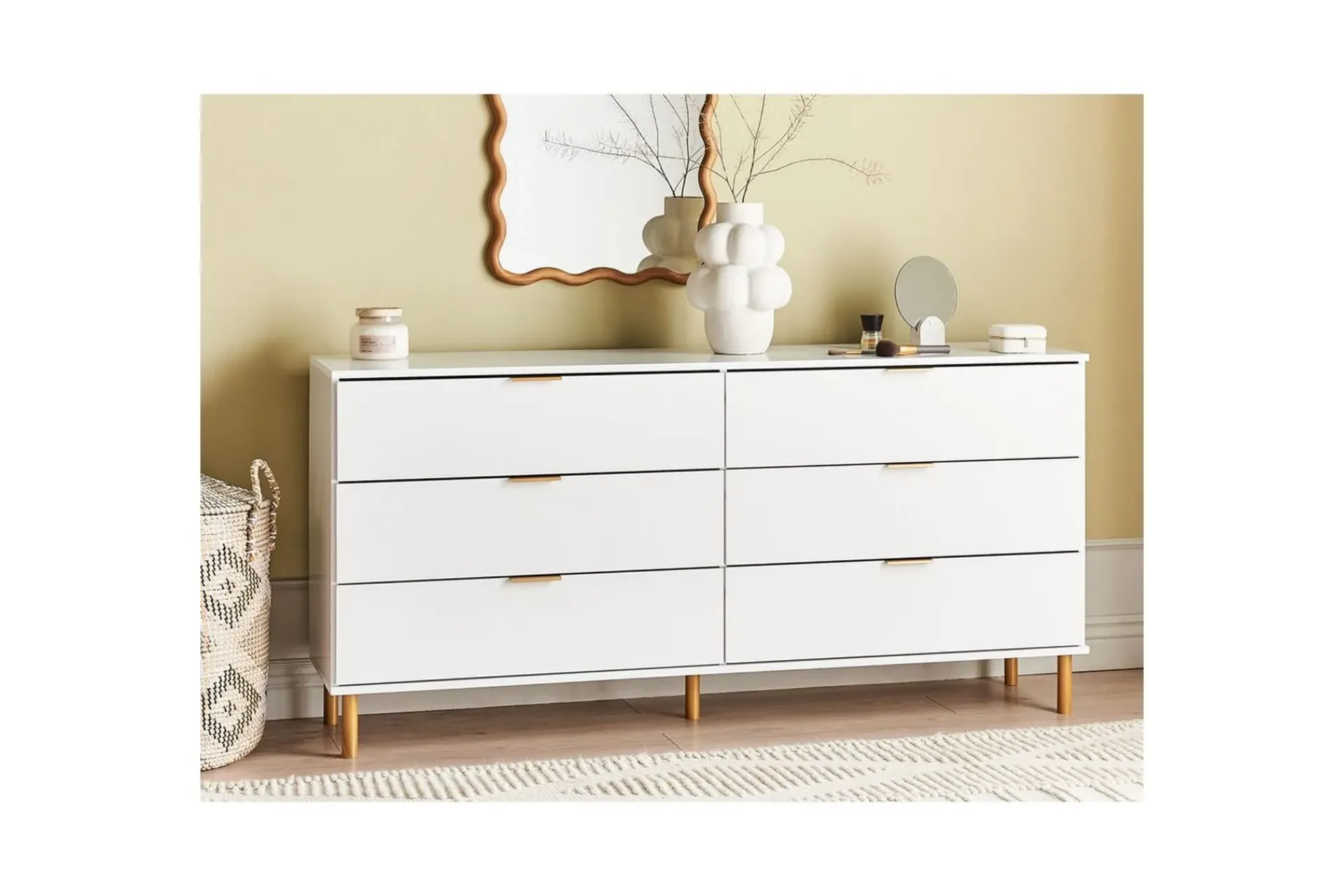 Kommode Walpole Hvit, gull