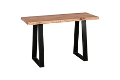 Wohnling Gangbord|Avlastningsbord-Konsollbord Gaya heltre landlig stil med trekantet kant Svart,Natur