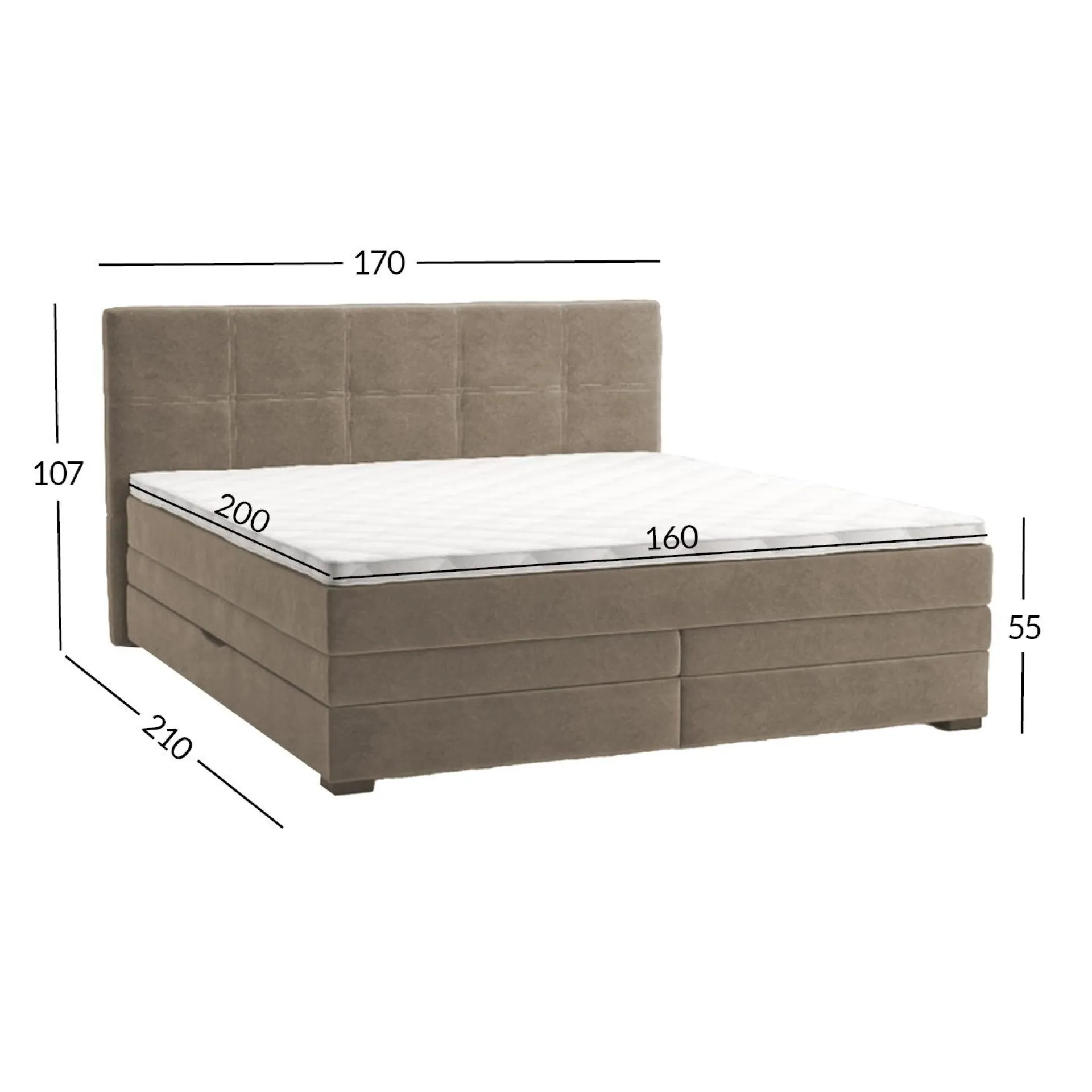 Kontinentalsenger|Seng Med Oppbevaring-Kontinentalseng HOME4YOU Jeep 160x200 cm Beige