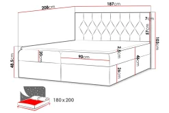 Kontinentalsenger|Seng Med Oppbevaring-Kontinentalseng 184x208 cm Faza 32