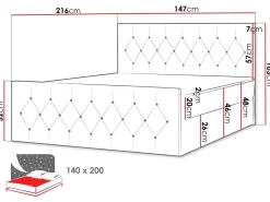 Kontinentalsenger|Seng Med Oppbevaring-Kontinentalseng 147x216 cm Faza 5