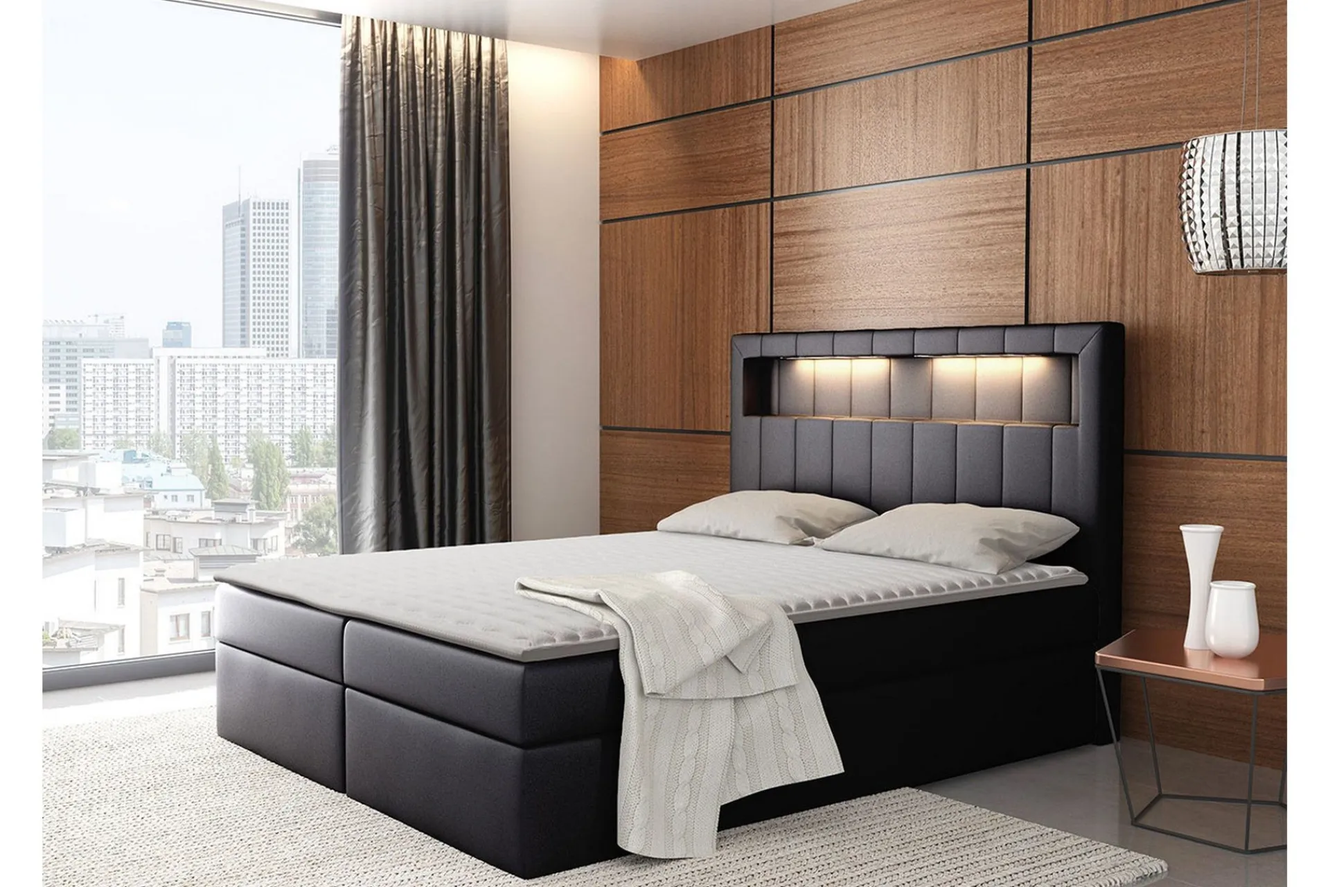Kontinentalseng 180x200 Svart