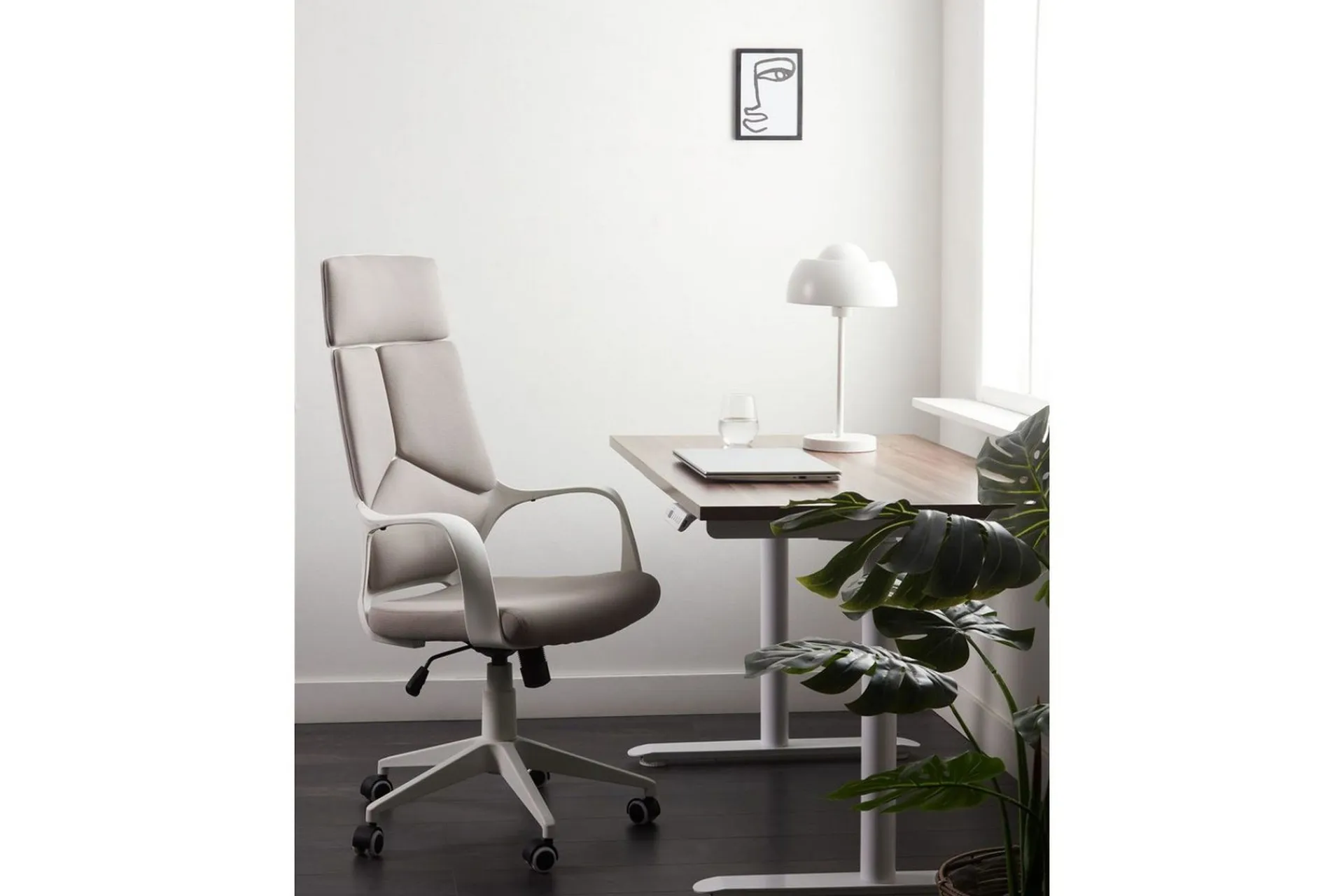 Kontorstol & Skrivebordsstol-Kontorstol Delight Taupe/hvit Taupe,Hvit