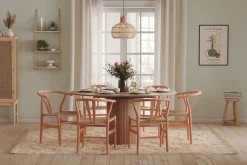 Bark Kopparbo Lys Rundt Spisebord 106 cm Utvidbart med tilleggsplate