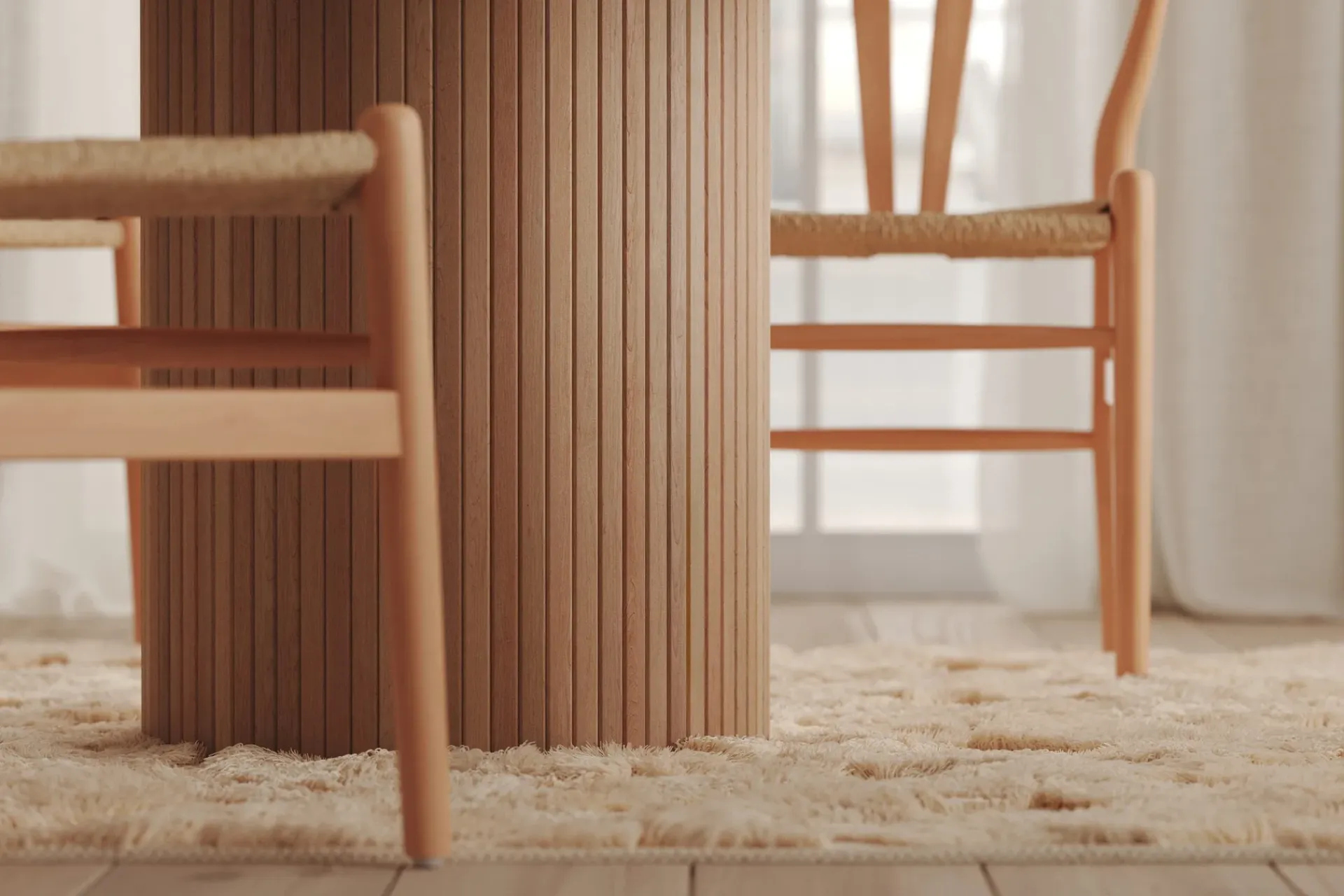 Bark Kopparbo Lys Rundt Spisebord 106 cm Utvidbart med tilleggsplate