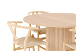 Bark Spisegrupper-Kopparbo Matgruppe 130 cm Rund med 4 Dastoori Spisestol Beige