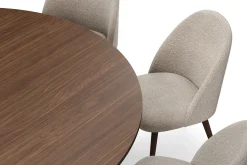 Bark Kopparbo Rundt Spisebord 180 cm med 6 Filip Spisestoler