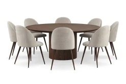 Bark Kopparbo Rundt Spisebord 180 cm med 6 Filip Spisestoler