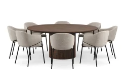 Bark Sminkebord & Toalettbord|Spisegrupper-Kopparbo Rundt Spisebord 180 cm med 8 Filip Spisestoler Valnöt