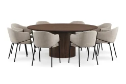 Bark Sminkebord & Toalettbord|Spisegrupper-Kopparbo Rundt Spisebord 180 cm med 8 Filip Spisestoler Valnöt