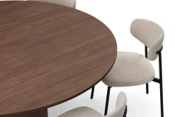 Bark Kopparbo Rundt Spisebord 180 cm med 6 Lucy Spisestoler