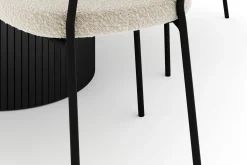 Bark Spisegrupper-Kopparbo Rundt Spisebord 130 cm Uttrekkbart med 4 Gemmiano Stoler Svart