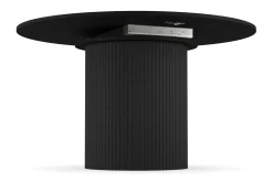 Bark Spisebord & Kjøkkenbord|Sminkebord & Toalettbord-Kopparbo Rundt Spisebord 130 cm Utvidbart med tilleggsplate Svart