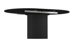 Bark Spisebord & Kjøkkenbord|Sminkebord & Toalettbord-Kopparbo Rundt Spisebord 130 cm Utvidbart med tilleggsplate Svart