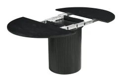 Bark Spisebord & Kjøkkenbord|Sminkebord & Toalettbord-Kopparbo Rundt Spisebord 130 cm Utvidbart med tilleggsplate Svart