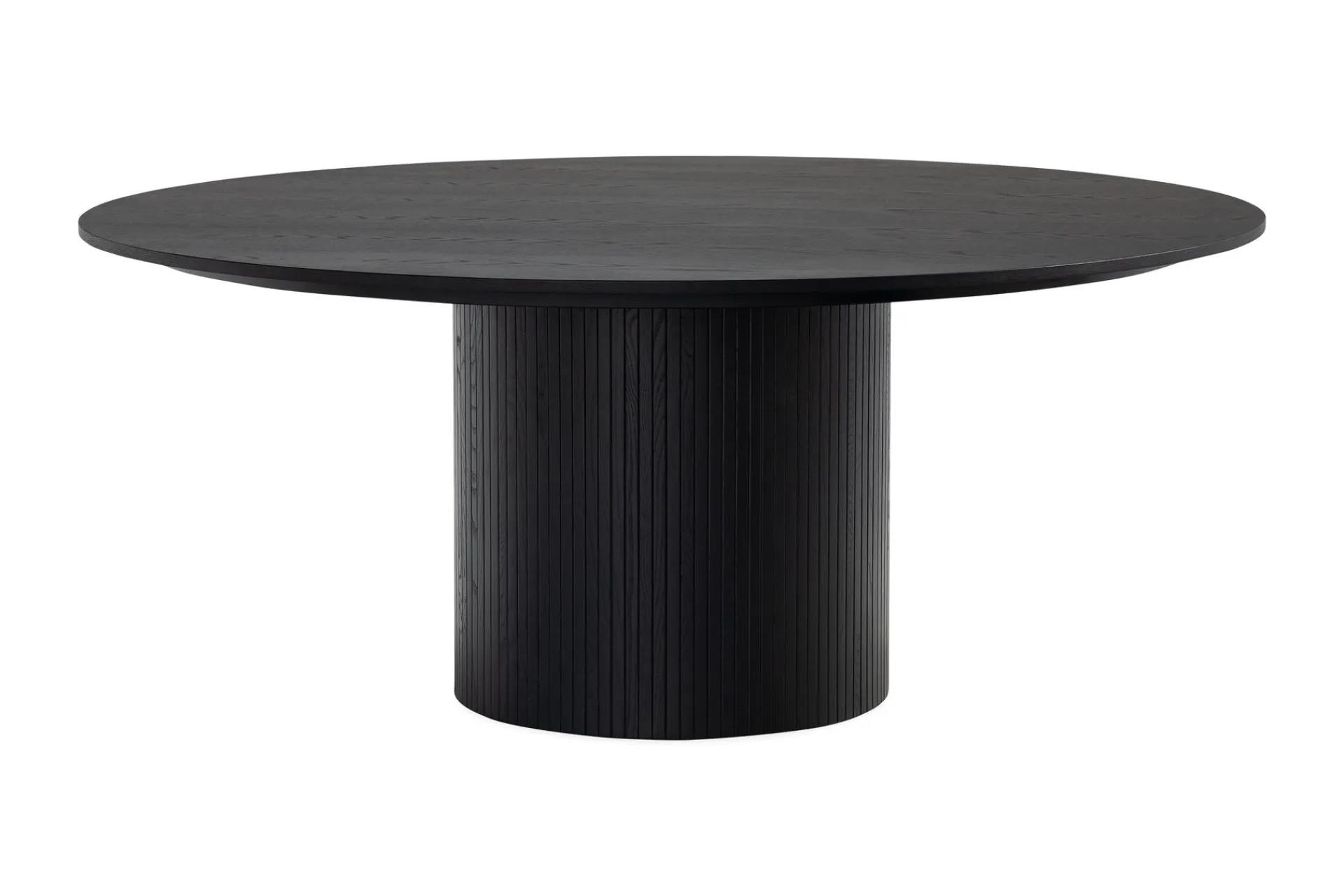 Bark Spisegrupper-Kopparbo Rundt Stort Spisebord 180 cm med 4 Sawako Stoler Svart