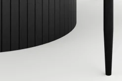 Bark Spisegrupper-Kopparbo Rundt Stort Spisebord 180 cm med 4 Sawako Stoler Svart