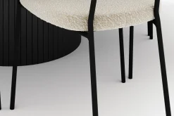 Bark Kopparbo Rundt Stort Spisebord 180 cm med 8 Gemmiano Stoler