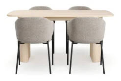 Bark Spisegrupper-Kopparbo Spisebord 160 cm med 4 Filip Spisestoler Hvit