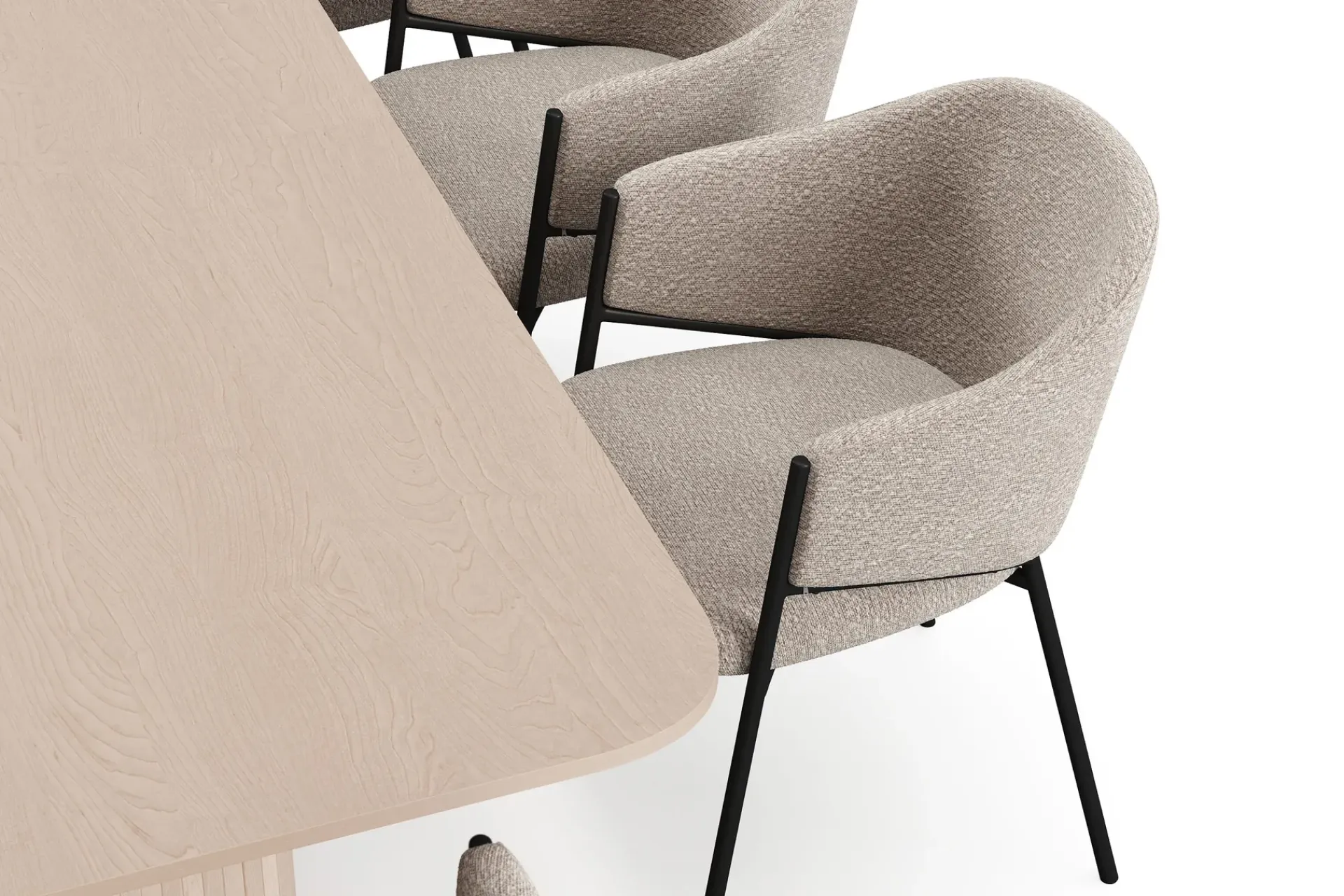 Bark Kopparbo Spisebord 200-260 cm Uttrekkbart med ileggsplate med 8 Filip Spisestoler