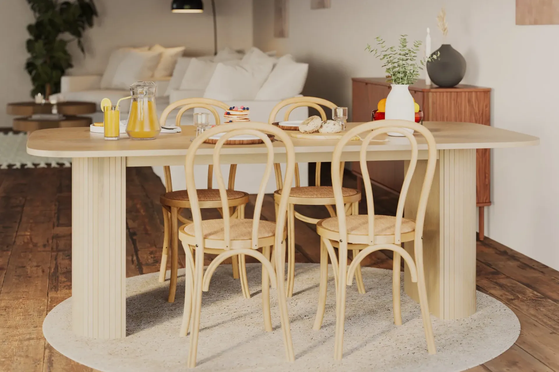 Bark Spisebord & Kjøkkenbord-Kopparbo Spisebord Lyst tre Rektangulært 200 cm Hvit
