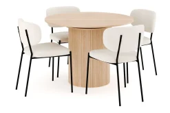 Kopparbo Spisegruppe 106 cm Forlengbar med 4 Gemmiano Spisestoler