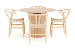 Bark Kopparbo Spisegruppe 106 cm Forlengbar med 4 Dastoori Spisestoler