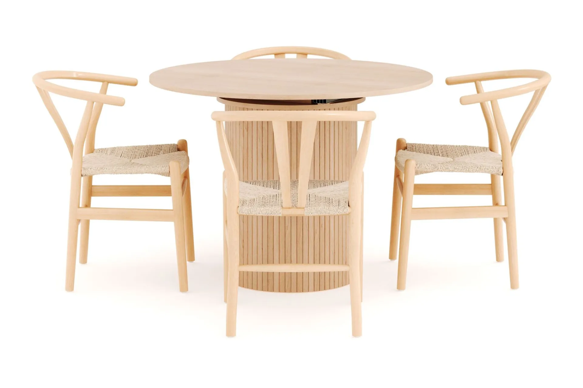 Bark Kopparbo Spisegruppe 106 cm Forlengbar med 4 Dastoori Spisestoler