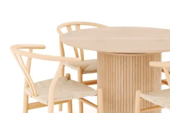 Bark Kopparbo Spisegruppe 106 cm Forlengbar med 4 Dastoori Spisestoler