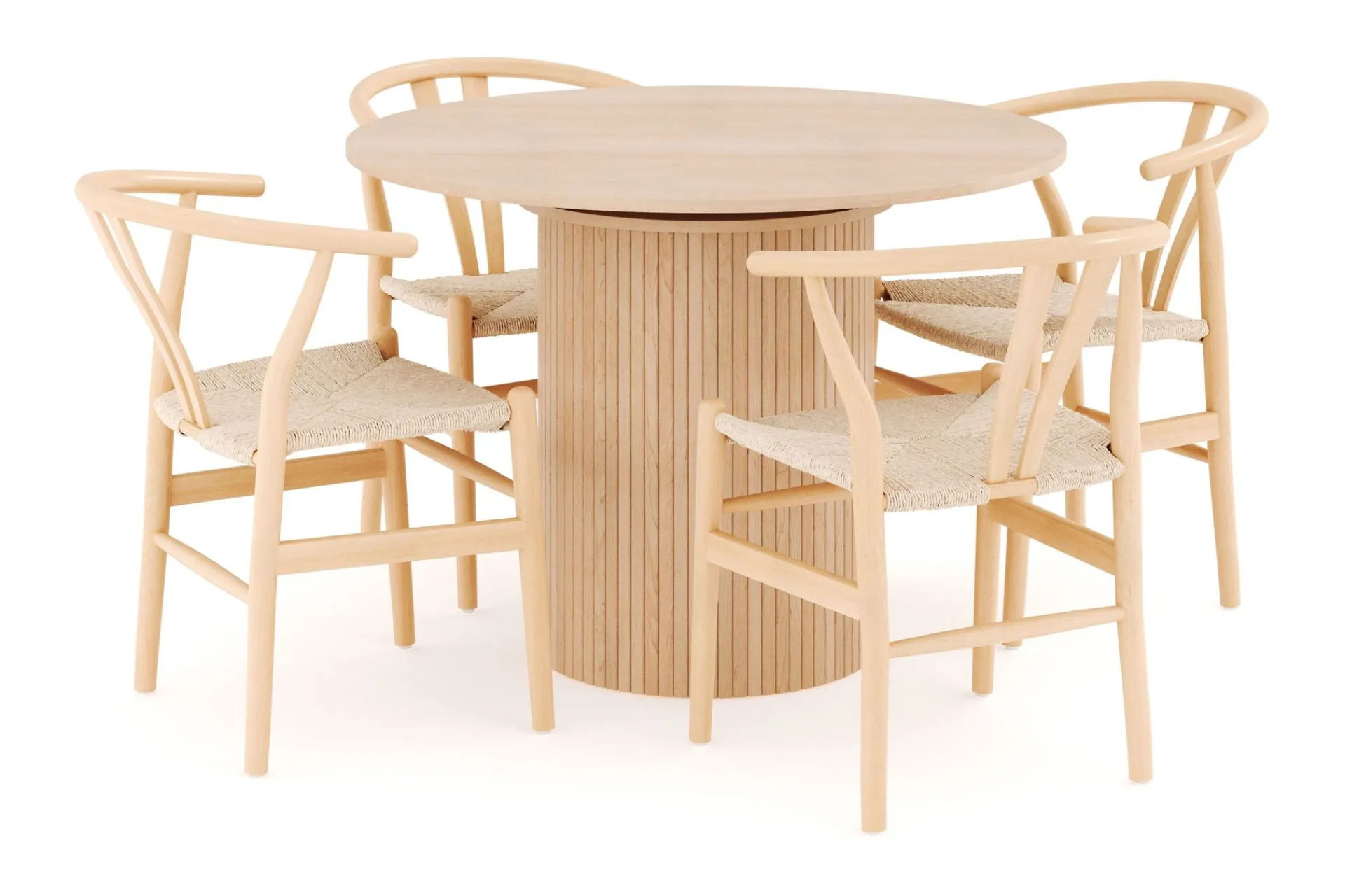Bark Kopparbo Spisegruppe 106 cm Forlengbar med 4 Dastoori Spisestoler