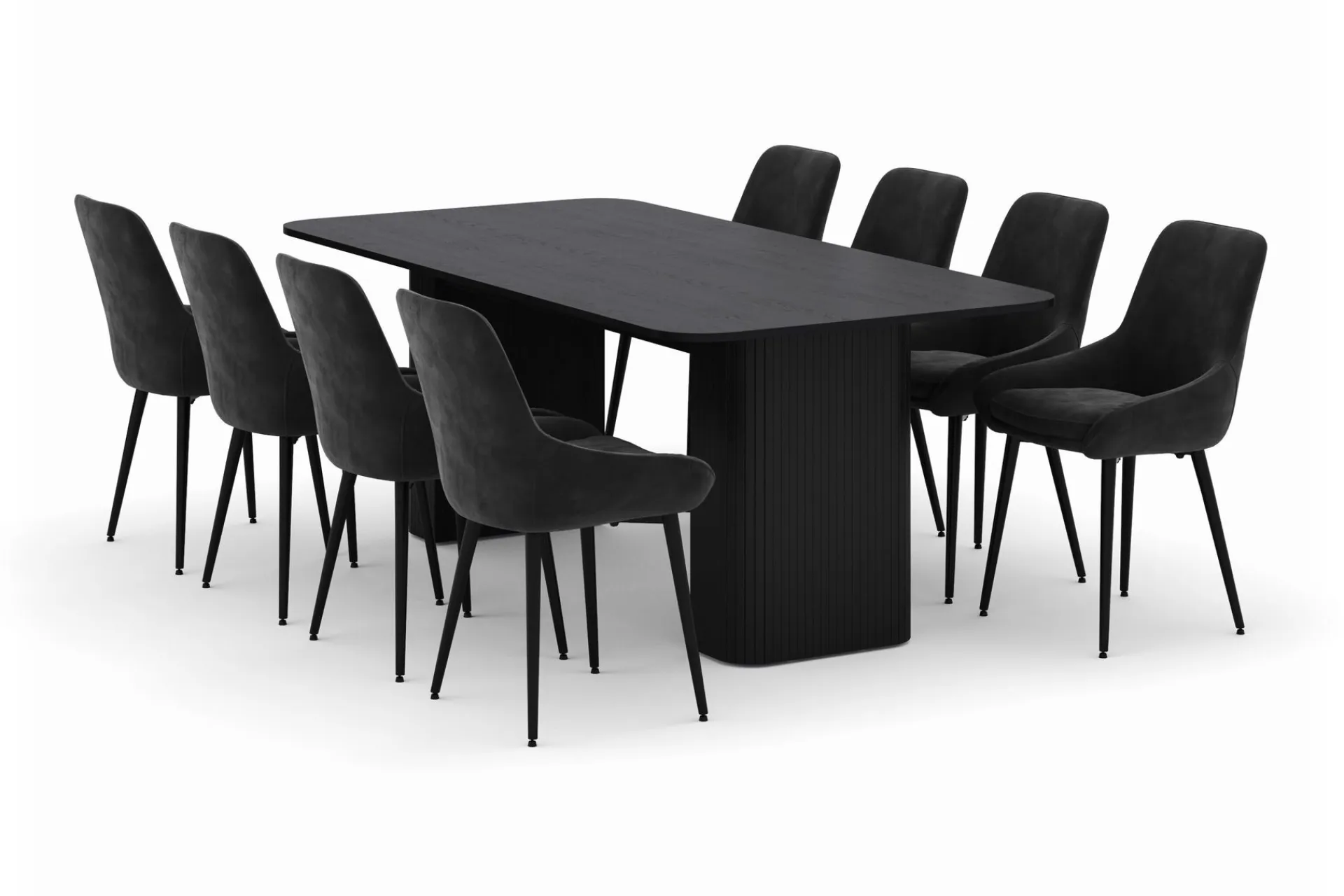 Scandinavian Choice Spisegrupper-Kopparbo Spisegruppe 200-206cm med 8 Alsarp Spisestoler Svart