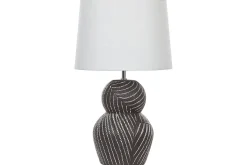 Nattbordslampe|Bordlampe-Korska Bordlampe 63 cm E27 Svart,Hvit