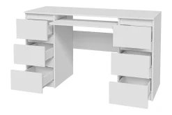 Kontorbord-Kubana Skrivebord 130 cm med Oppbevaringsskuffer Grey