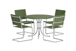 Comfort Garden Spisegrupper Hage-Kullaberg rund spisegruppe for utendørsbruk med 4 stoler 104 cm stål aintwood Grønn
