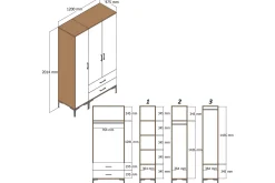 Garderober & Garderobesystem-Kumsal Garderobe 120 cm Brun/Hvit