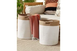 Kurver-Kurv Kardh sett av 2 Hvit,Beige