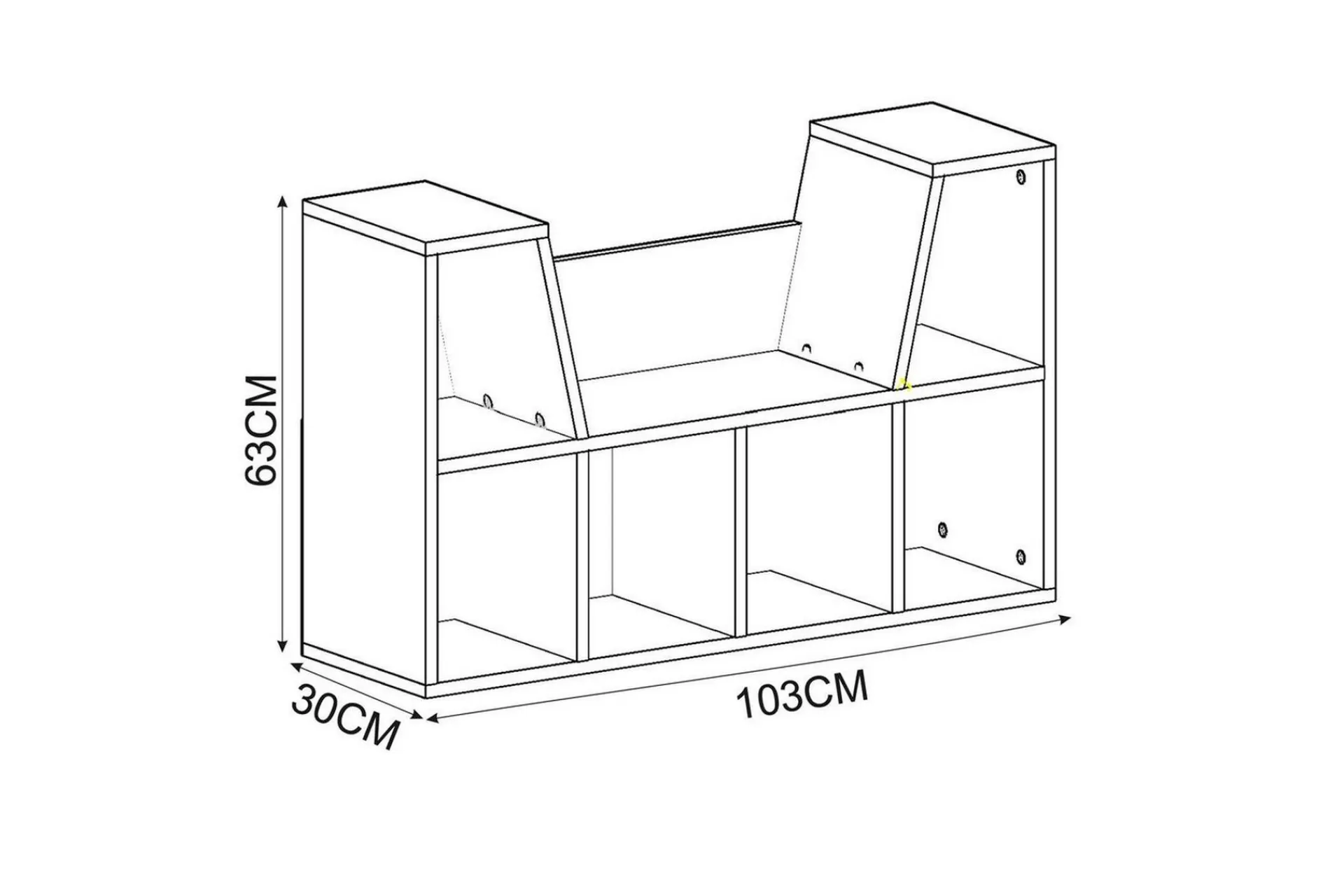 Bokhylle-Kylen Bokhylle 103 cm Hvit