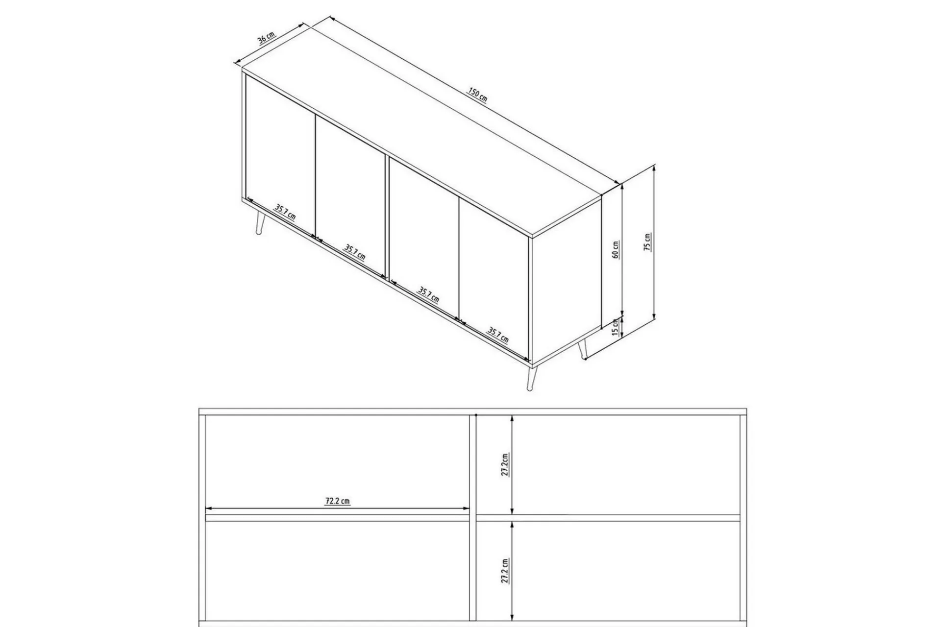 Gangbord|Avlastningsbord-Lacus Konsollbord 150 cm Hvit