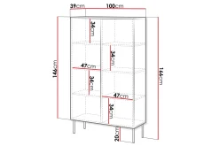 Kommode|Entrekommode-Laholm Kommode 100 cm Hvit